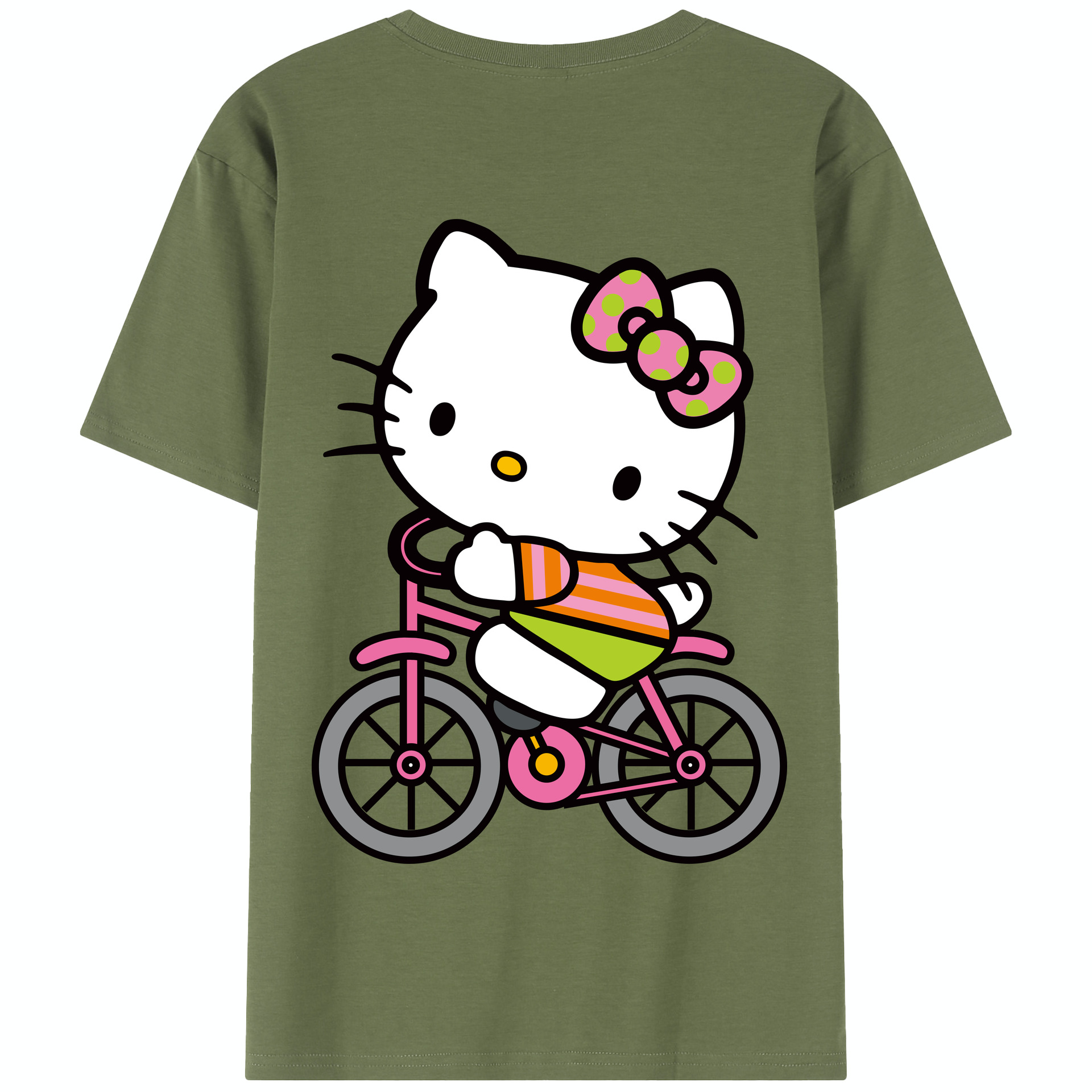 （画像用） Hello Kitty ハローキティ 綿100％半袖Tシャツ（背面プリント）